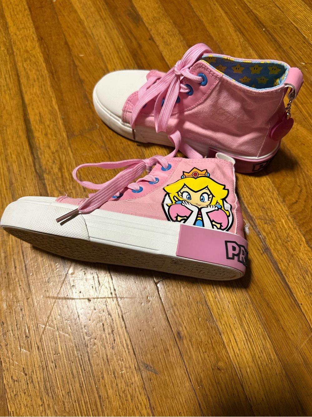 Kids Pink High-Top Princess Peach Graphic Sneakers - Picture 2 of 6